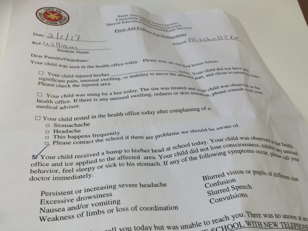 Actions taken by the school nurse