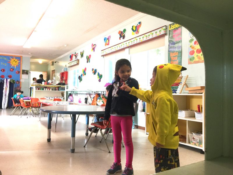 William and a friend at Children World's Preschool