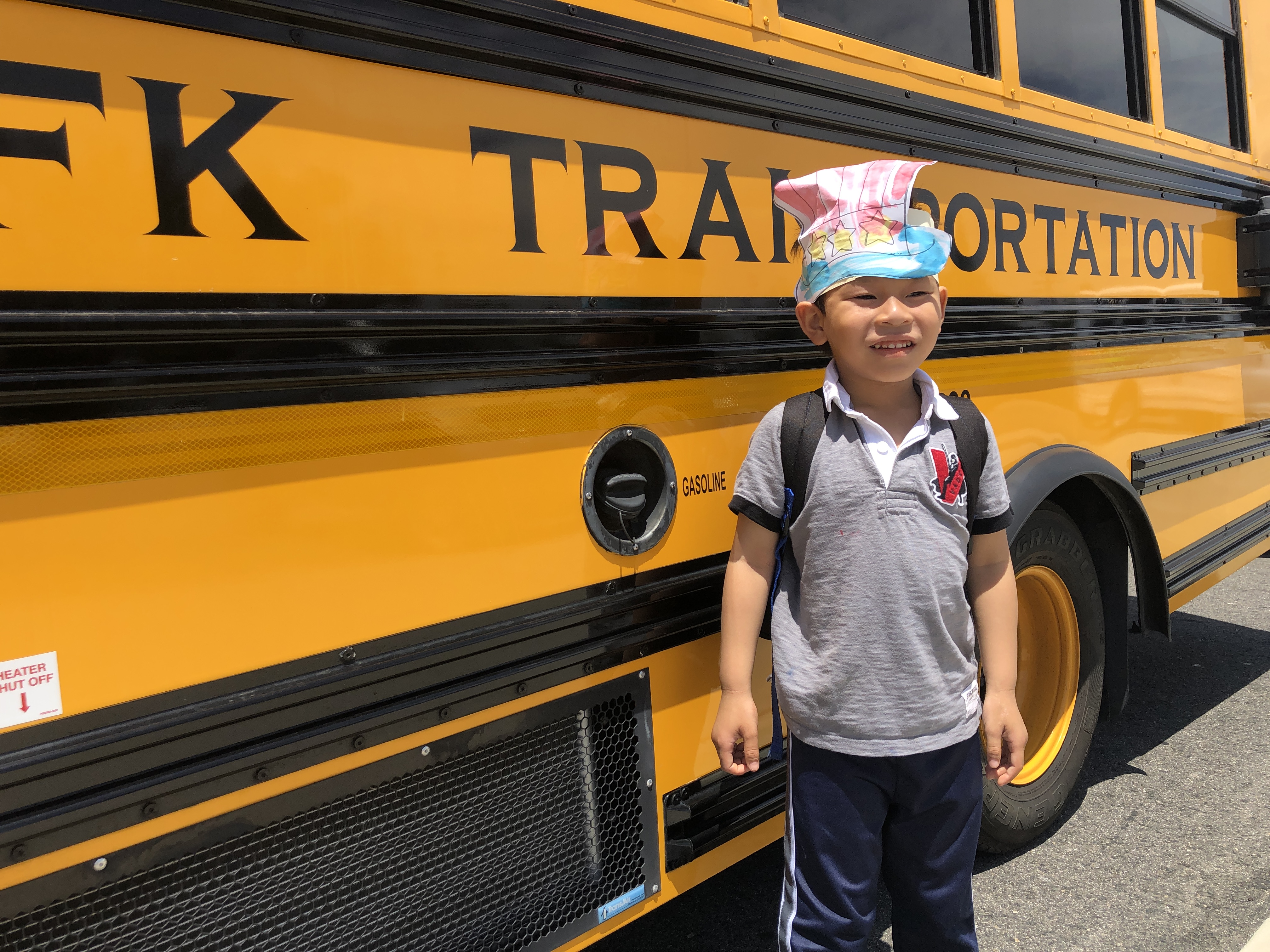 William loves to touch the bus.